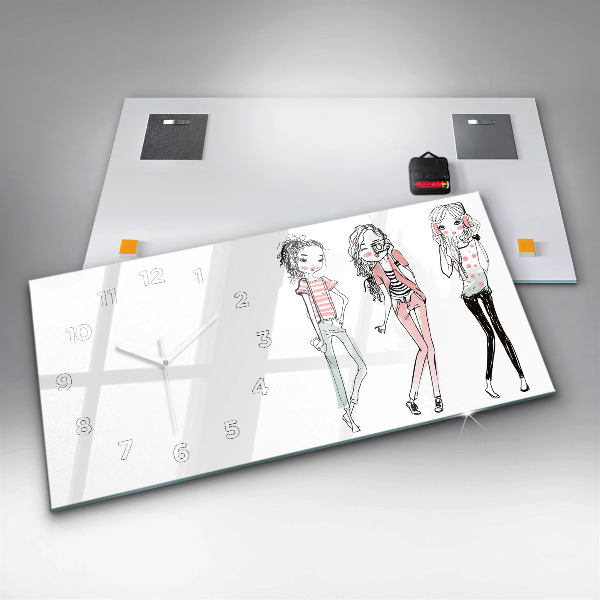 Ceas orizontale de perete din sticlă Moda pentru femei