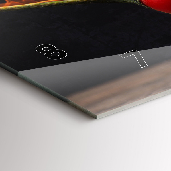 Ceas orizontale de perete din sticlă Ardei pepperoni