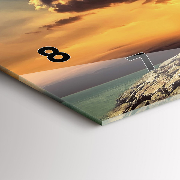 Ceas orizontale de perete din sticlă Far pe mare