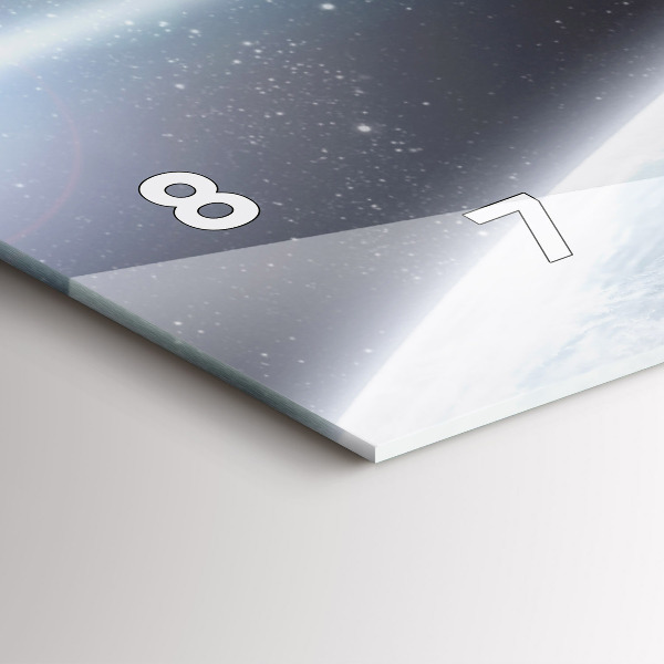 Ceas orizontale de perete din sticlă Planetele spațiale