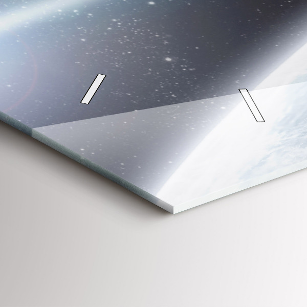 Ceas orizontale de perete din sticlă Planetele spațiale