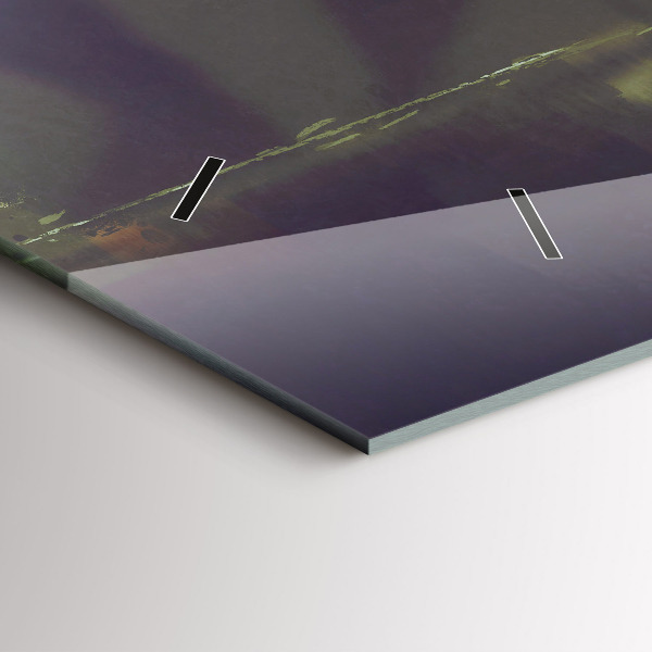 Ceas orizontale de perete din sticlă Oameni cu umbrele