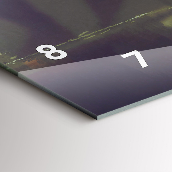 Ceas orizontale de perete din sticlă Oameni cu umbrele