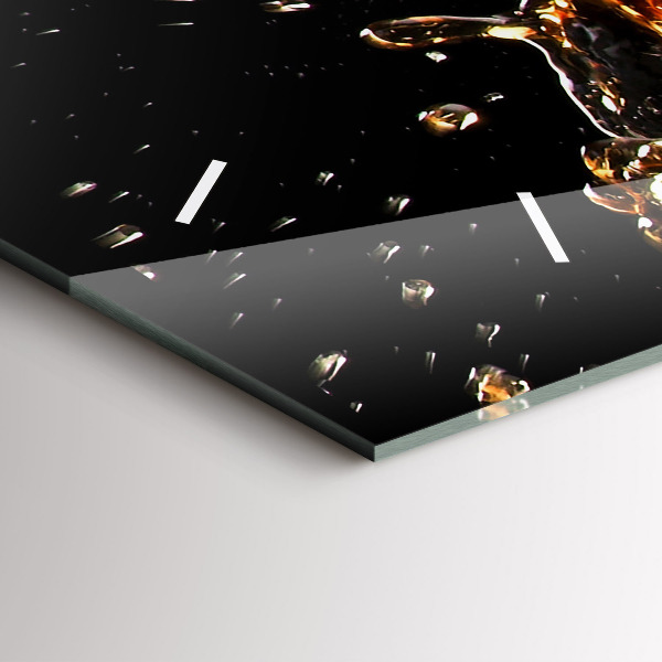 Ceas orizontale de perete din sticlă Bea cu gheata