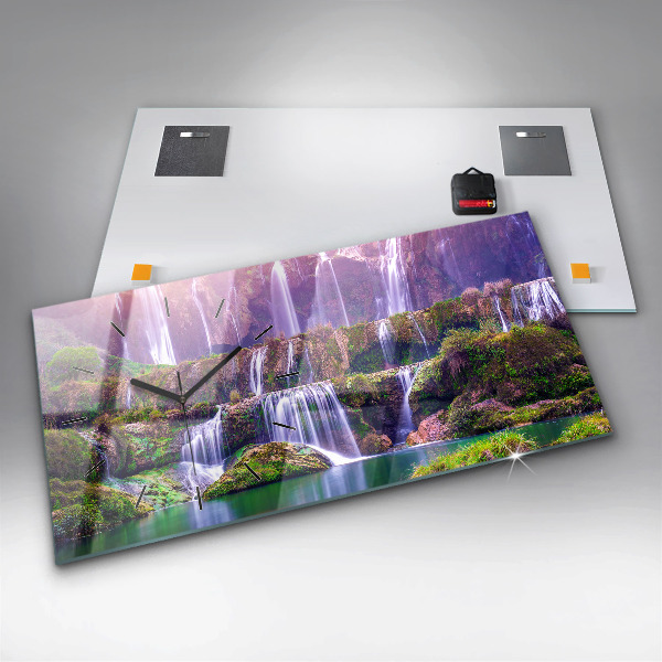 Ceas orizontale de perete din sticlă Cascada Jiulong China