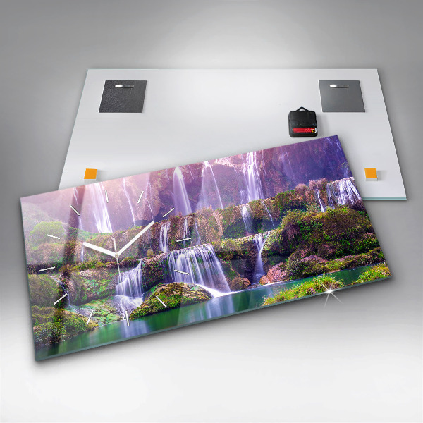 Ceas orizontale de perete din sticlă Cascada Jiulong China