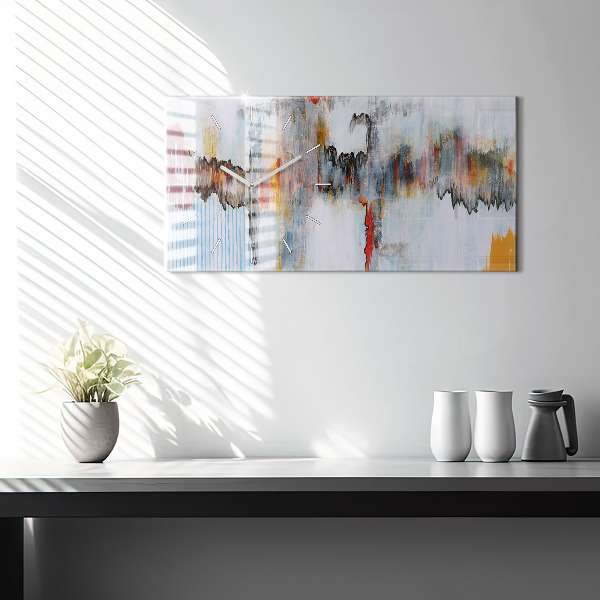 Ceas orizontale de perete din sticlă Abstracția