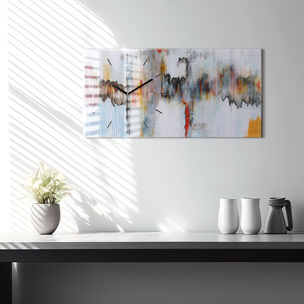 Ceas orizontale de perete din sticlă Abstracția