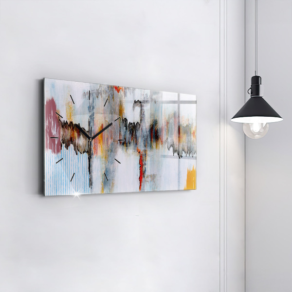 Ceas orizontale de perete din sticlă Abstracția