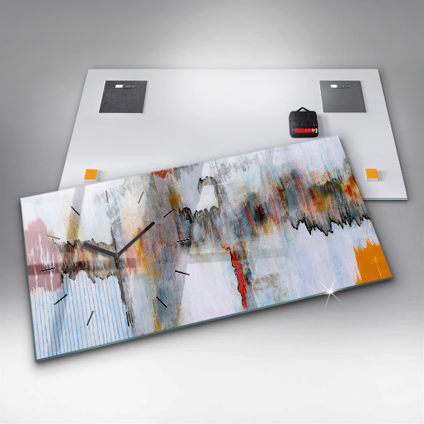 Ceas orizontale de perete din sticlă Abstracția