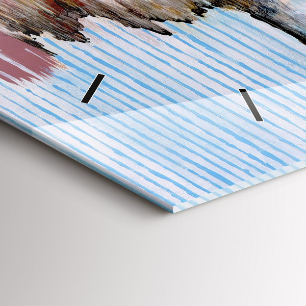 Ceas orizontale de perete din sticlă Abstracția