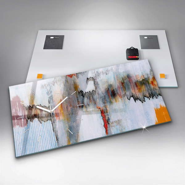 Ceas orizontale de perete din sticlă Abstracția