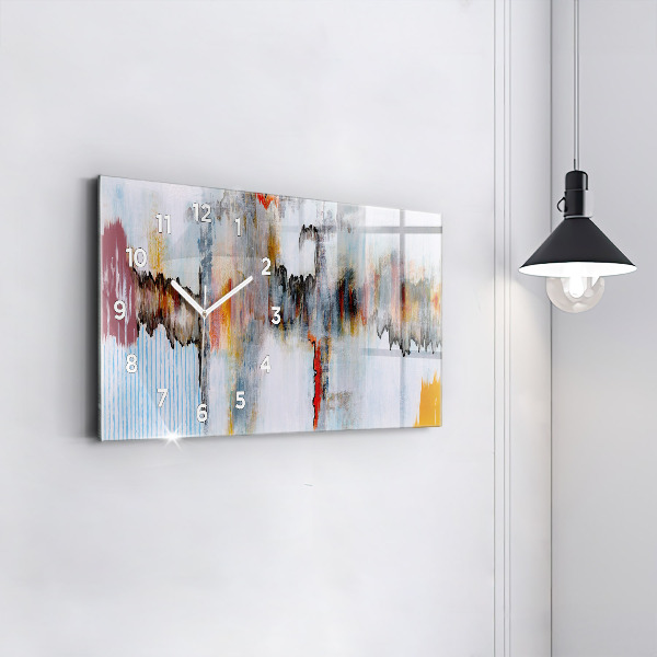 Ceas orizontale de perete din sticlă Abstracția