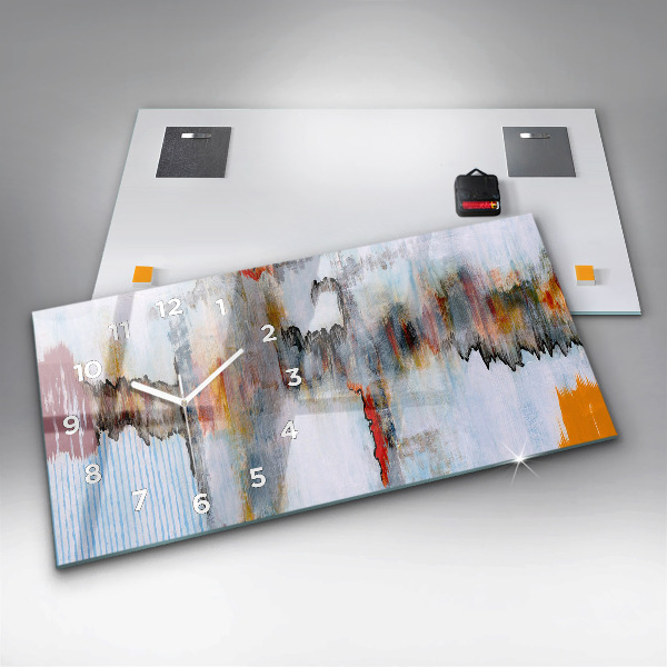 Ceas orizontale de perete din sticlă Abstracția