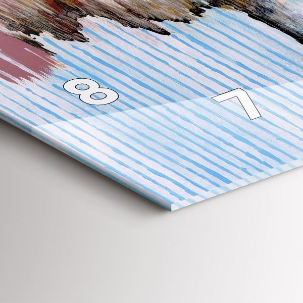 Ceas orizontale de perete din sticlă Abstracția