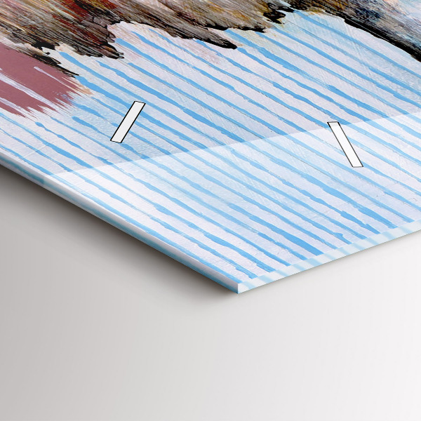 Ceas orizontale de perete din sticlă Abstracția