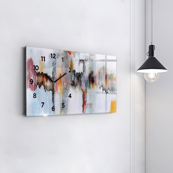 Ceas orizontale de perete din sticlă Abstracția
