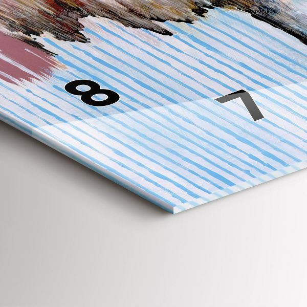 Ceas orizontale de perete din sticlă Abstracția