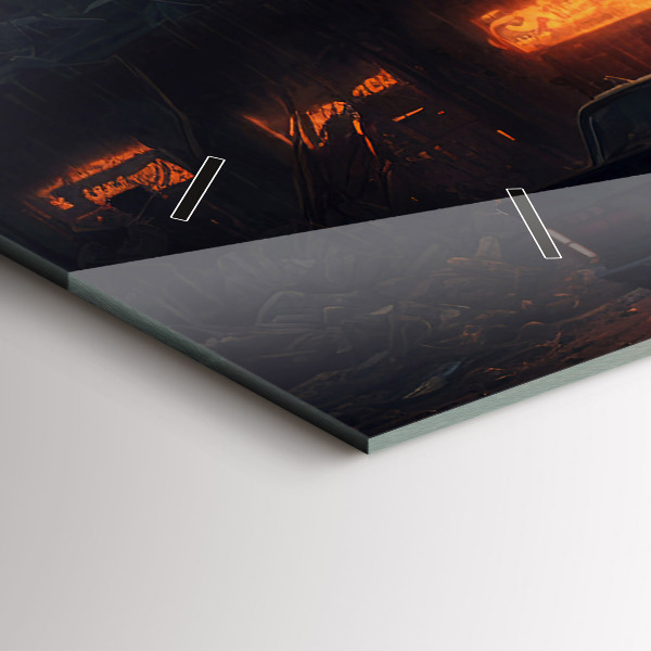 Ceas orizontale de perete din sticlă Clădire apocaliptică