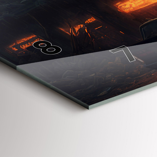 Ceas orizontale de perete din sticlă Clădire apocaliptică