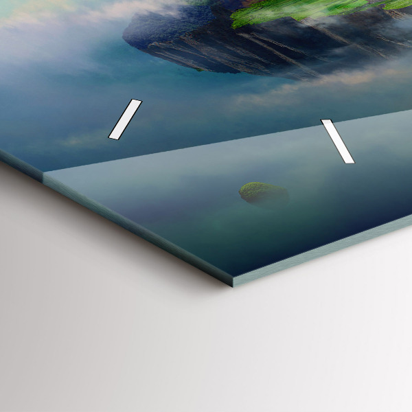 Ceas orizontale de perete din sticlă Scene fantastice în stil chinezesc