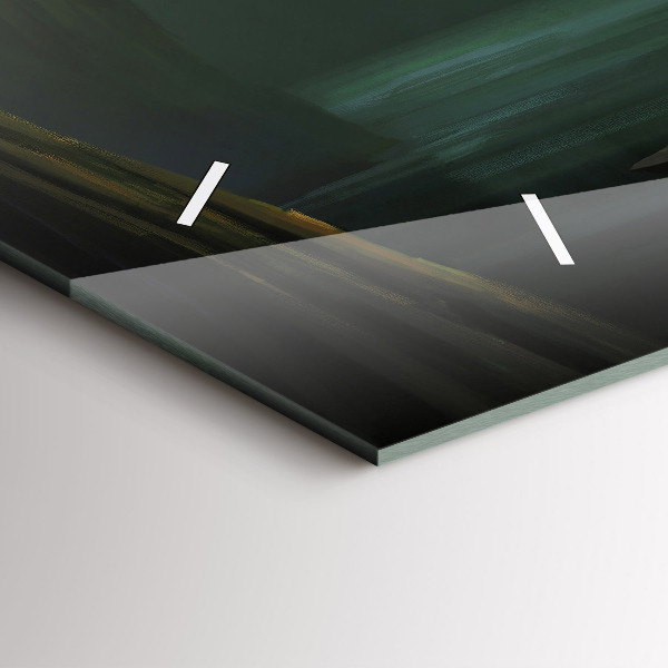 Ceas orizontale de perete din sticlă Om și monstru în mlaștină