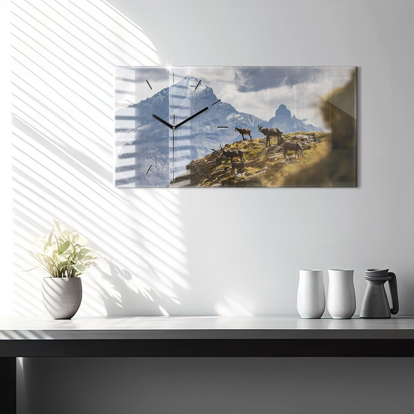 Ceas orizontale de perete din sticlă Capră în Valea Aostei
