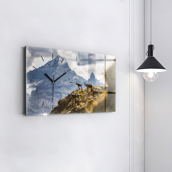 Ceas orizontale de perete din sticlă Capră în Valea Aostei