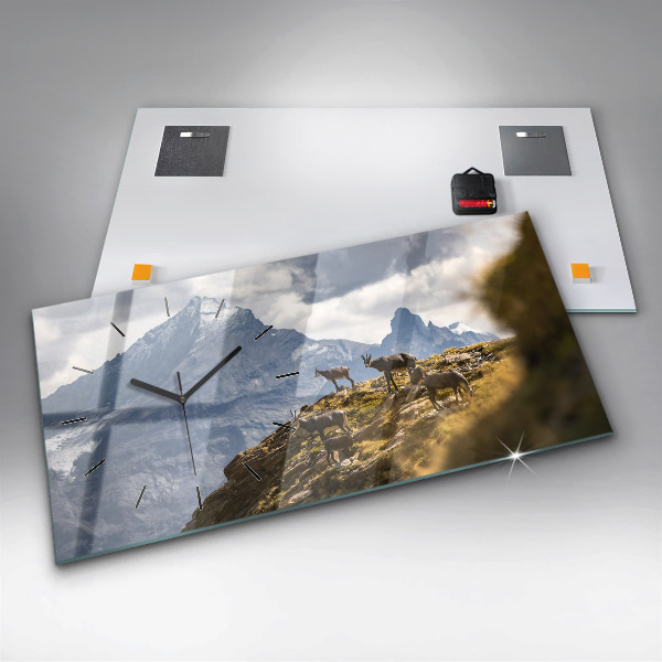 Ceas orizontale de perete din sticlă Capră în Valea Aostei