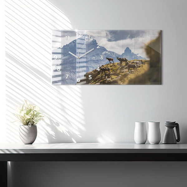 Ceas orizontale de perete din sticlă Capră în Valea Aostei
