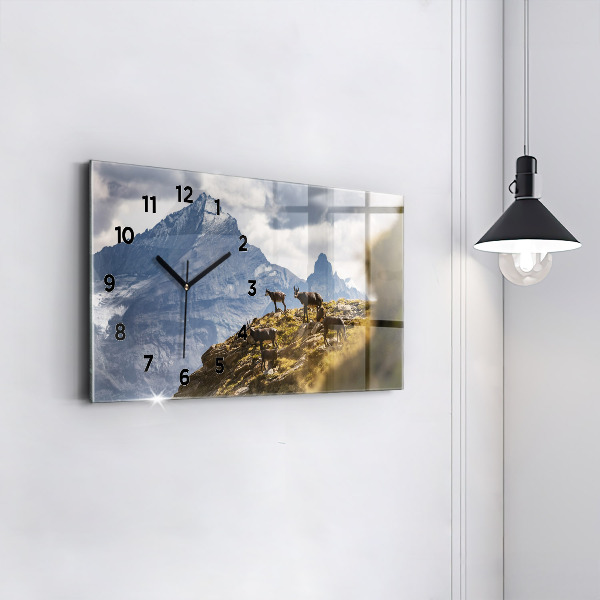 Ceas orizontale de perete din sticlă Capră în Valea Aostei