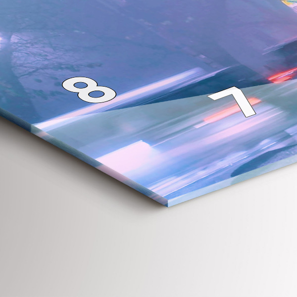 Ceas orizontale de perete din sticlă Varșovia în ceață