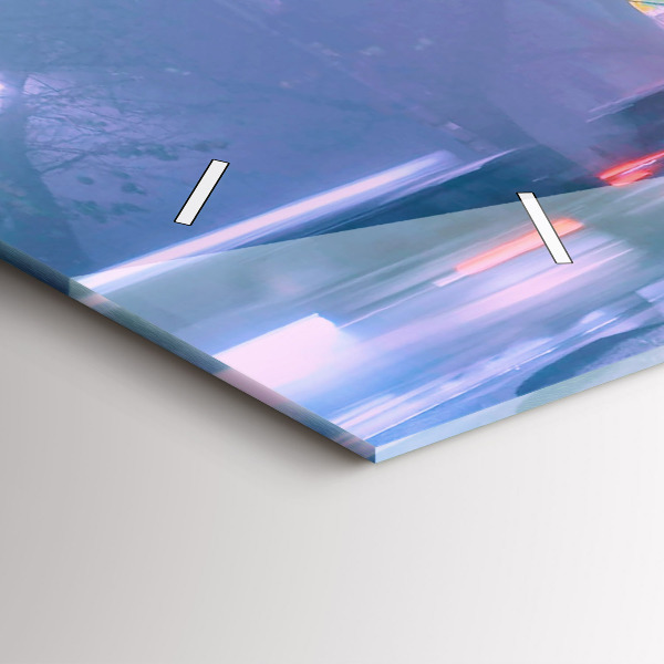 Ceas orizontale de perete din sticlă Varșovia în ceață