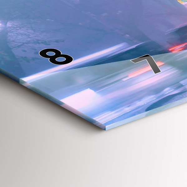 Ceas orizontale de perete din sticlă Varșovia în ceață