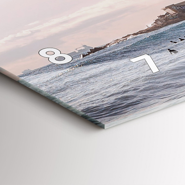 Ceas orizontale de perete din sticlă Barcelona Surfer