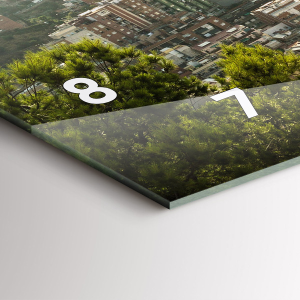 Ceas orizontale de perete din sticlă Vedere Barcelona asupra Montjuic