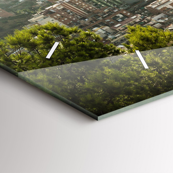 Ceas orizontale de perete din sticlă Vedere Barcelona asupra Montjuic