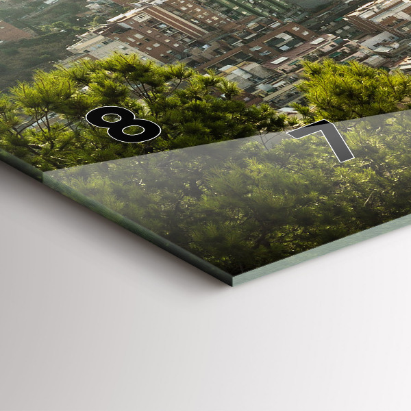 Ceas orizontale de perete din sticlă Vedere Barcelona asupra Montjuic