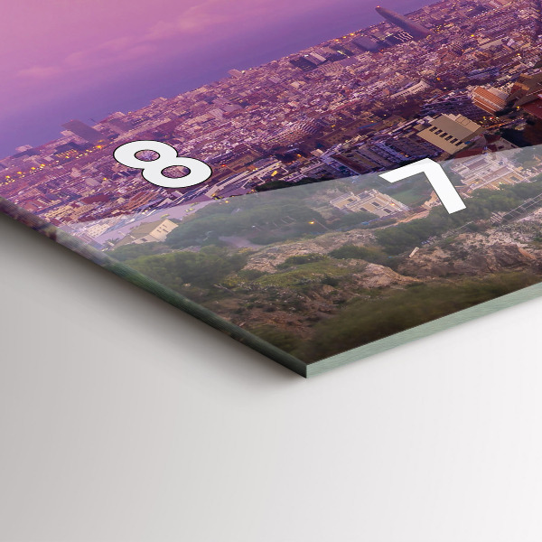 Ceas orizontale de perete din sticlă Barcelona Bunkers El Carmel