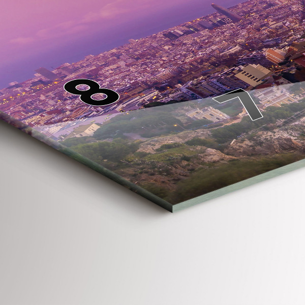 Ceas orizontale de perete din sticlă Barcelona Bunkers El Carmel