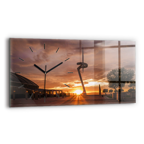 Ceas orizontale de perete din sticlă Parcul Olimpic Barcelona