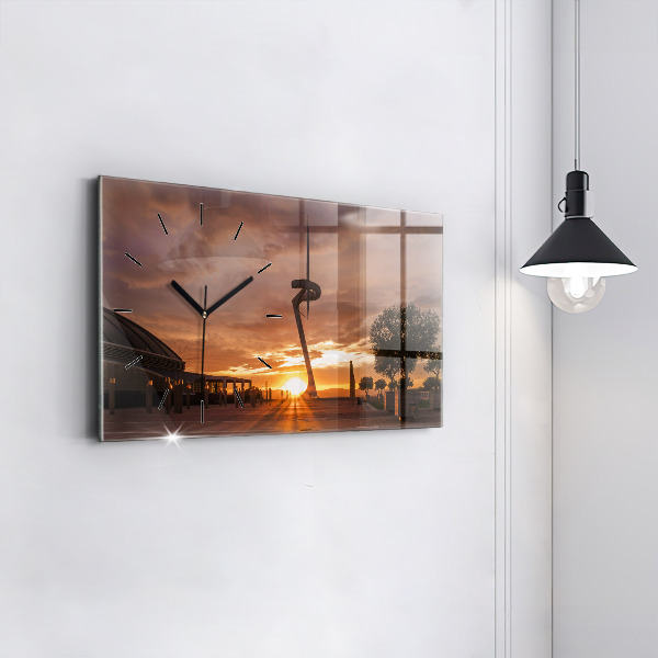 Ceas orizontale de perete din sticlă Parcul Olimpic Barcelona