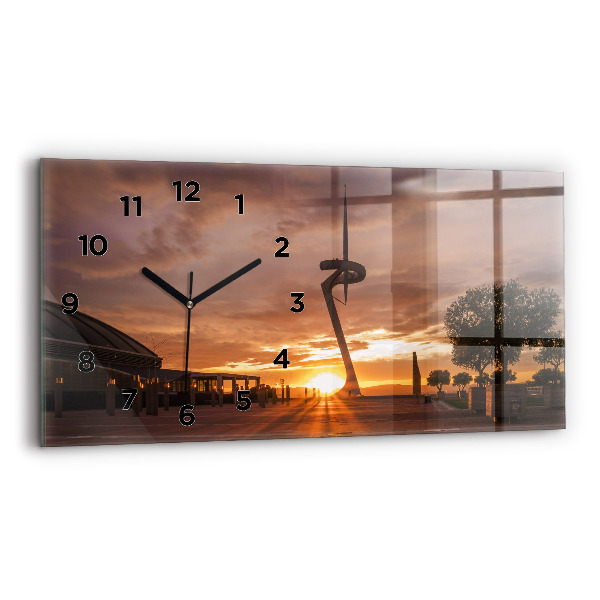 Ceas orizontale de perete din sticlă Parcul Olimpic Barcelona