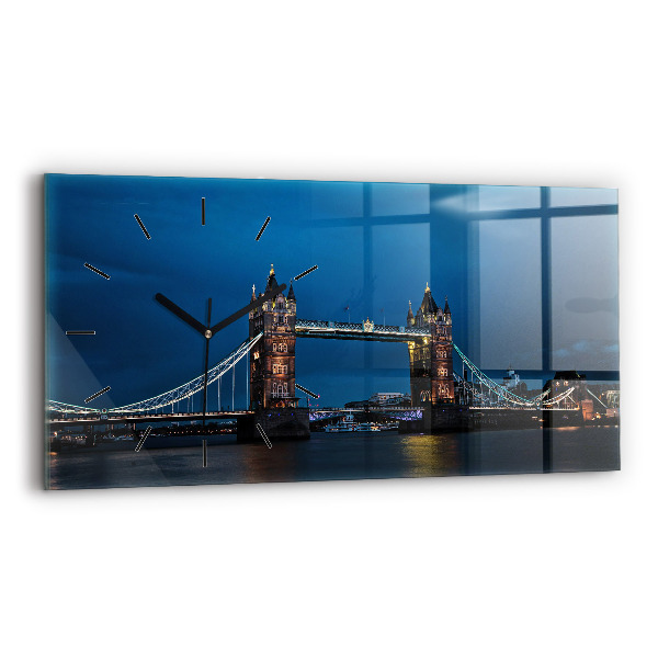 Ceas orizontale de perete din sticlă Tower Bridge Londra noaptea