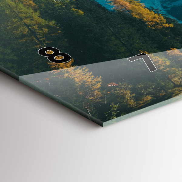 Ceas orizontale de perete din sticlă Munte și râu în Polonia