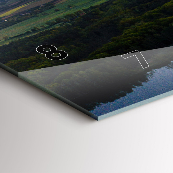 Ceas orizontale de perete din sticlă Vedere Aeriană A Lacului