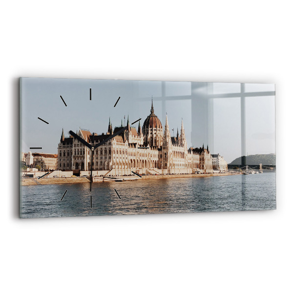 Ceas orizontale de perete din sticlă Parlamentul de la Budapesta