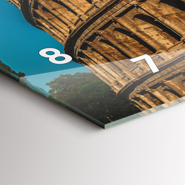 Ceas orizontale de perete din sticlă Colosseumul din Italia