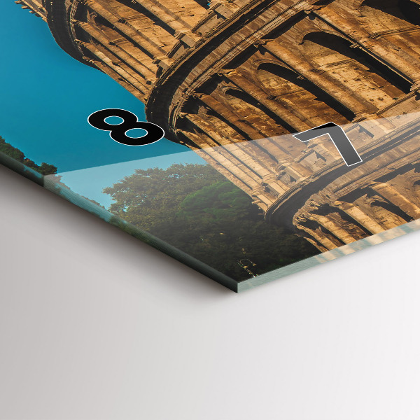 Ceas orizontale de perete din sticlă Colosseumul din Italia