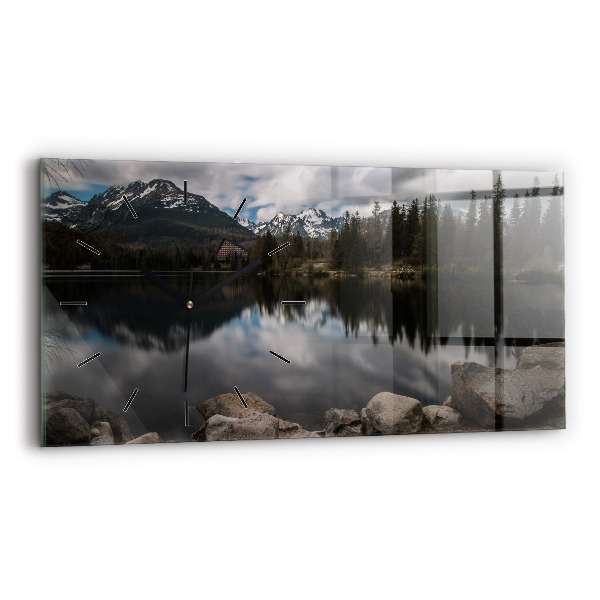 Ceas orizontale de perete din sticlă Înaltul Tatra din Slovacia